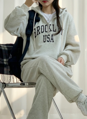裏起毛ブルックリンハーフジップスウェット上下SET | レディース
