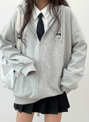 くま刺繍ジップパーカー・p499952