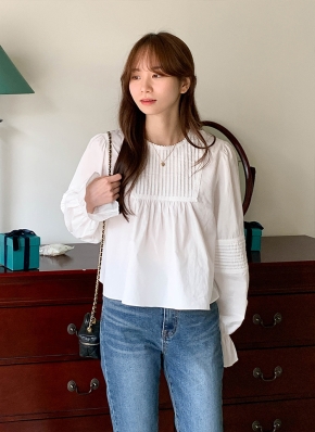 再追加販売 NOWOS ノーウォス レースピンタックブラウス \nレース