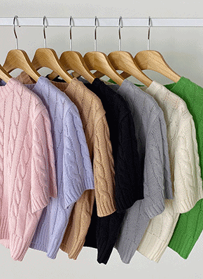 【新品】DRAWER定番半袖丸首ニット Drawer（ドゥロワー）の「Drawer 7G畦編みクルーネックプルオーバー