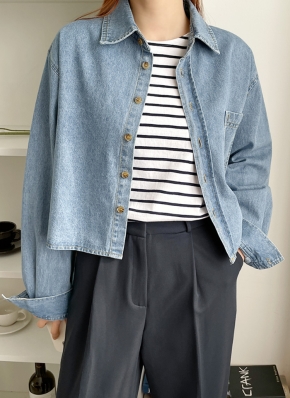   クロップドデニムシャツ クロップド ボクシー デニム シャツ｜ポロ ラルフ ローレンの
