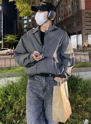 【専DGLR:Day GLORY美品】襟付 ブラック スナップボタン スタジャン DGLR:Day GLORY美品】襟付 ブラック スナップボタン スタジャン