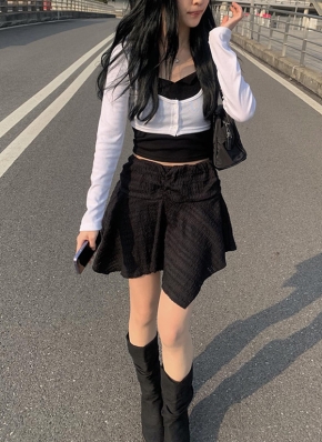 レースアシメヘムミニスカート | レディースファッション通販 - DHOLIC