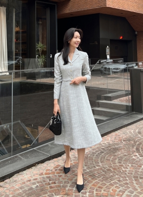 12万✨未使用 ルネ ツイードワンピース ミンクスライダー 22年 グレー 38 1612866_22199155_k3.jpg