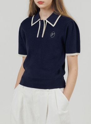 paddyhill ニット　ネイビー　半袖 MOUSSY | HI NECKED TILDEN ニット (ニット ) |SHEL'TTER WEBSTORE