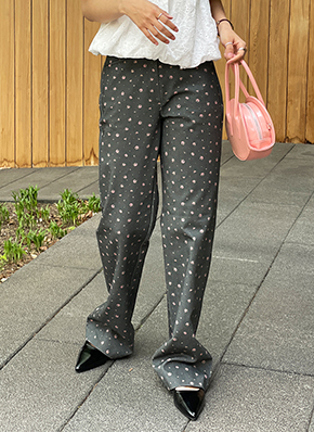 花柄ワイドストレートパンツ | レディースファッション通販 - DHOLIC