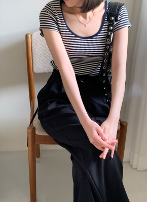 国内発送 IMPURE ボーダー Uネック半袖Tシャツ 1634309_22365654_k3.jpg