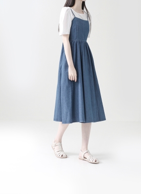 半袖Tシャツ&デニムキャミワンピースSET | レディースファッション通販