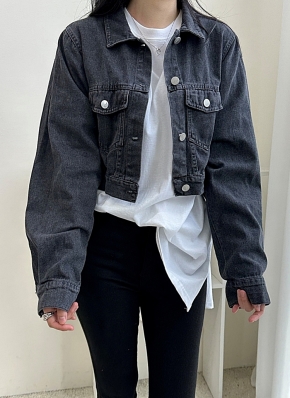 【23AW NEW】GIVENCHY_woman/ クロップド デニム ジャケット /黒 23AW NEW】GIVENCHY_woman/ クロップド デニム ジャケット /黒
