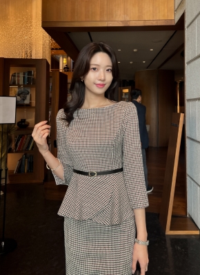 FENDI 千鳥柄　ワンピース　サイドペプラムドレスワンピース 1723970_23150912_k3.jpg