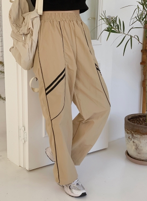 エブール　コットンナイロンツイル パンツ　38　ベージュ　タグ付未使用　春夏 1727296_23173411_k3.jpg