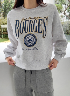 裏起毛BOURGESプリントスウェット | レディースファッション通販