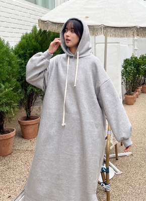 裏起毛ロングオーバーパーカーワンピース | レディースファッション