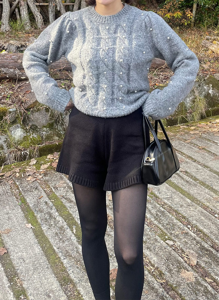 【美品✨】アルチビオ　ニットベスト（パール、メッシュ）ショートパンツ 3点セット 美品✨】アルチビオ ニットベスト（パール、メッシュ）ショート