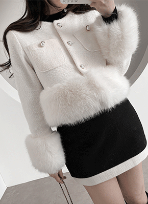 キルト裏地エコファーツイードジャケット | レディースファッション