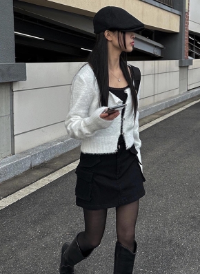DIESEL>>O-Mirty グラフィック プリント カーゴ ミニ スカート 1765740_23568579_k3.jpg