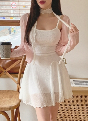 ベリアミミ　ローズヘムミニワンピース BELEAR MIMI / ベリアミミ | Rose hem mini dress Model : AIKA