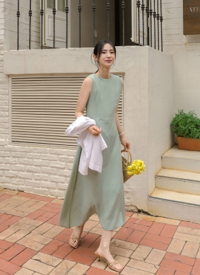 プリーツプリーズ ノースリーブ ワンピース　ミントグリーン プリーツプリーズ ノースリーブ ワンピース ミントグリーン 楽天市場