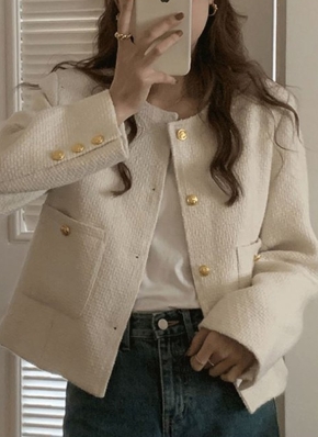 d.i.a ダイヤ　平成　ボタン　ネイビー　カットソー　ゴールドボタン ゴールドボタンサテンシャツ - ブラウン | ZARA Japan / 日本