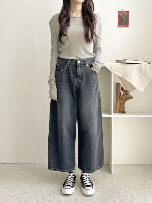 国内発送【Self-Portrait】リボンディテール◇ワイドデニム 3TYPE内ゴムワイドデニムパンツ | レディースファッション通販