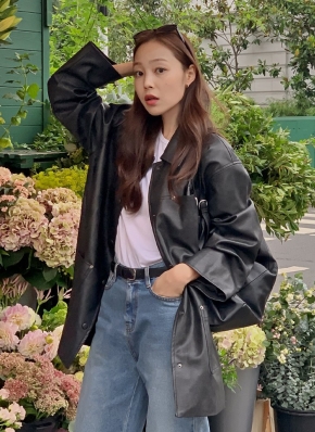 23区☆未使用size44 黒エコレザージャケット pz1983-04_1.jpg