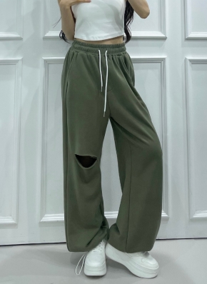 ワイド スウェットパンツ 全2色 r-3981 2WAYニーカットワイドスウェットパンツ | レディース