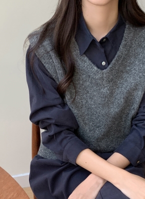 Drawer - 美品✨【DRAWER】 ケーブルニットベスト ウール カシミヤ混 Vネック アルパカ混サイドケーブルVネックニットベスト | レディース