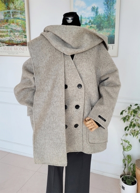 プリーツプリーズ マント風ハーフコート AMBIDEX Store ○強撚TWILL TENT LINE コート(F LT.BEIGE): FLAT