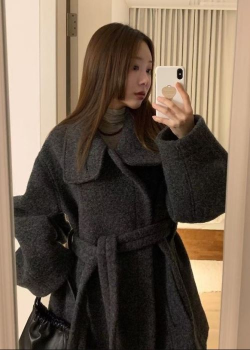 ストラップ付2WAYウールブークレハーフコート | レディース