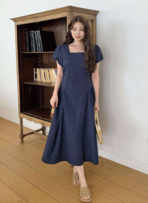 【極美品】完売品 ノーブル デシン シャーリング ワンピース ロング 濃紺 上品 1920372_25226210_k3_1434908512.gif